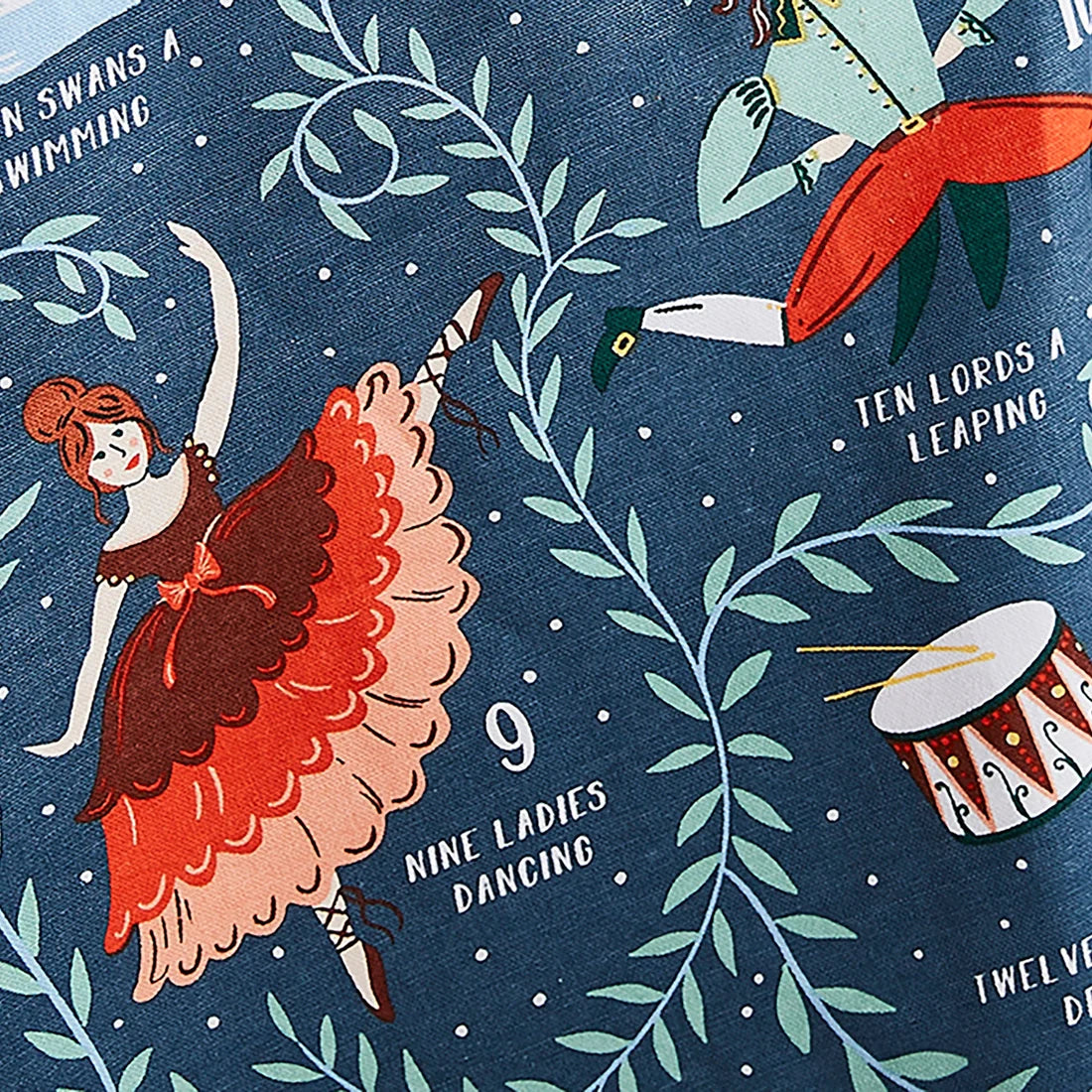 Ulster Weavers 12 Days of Christmas Cotton Tea Towel in Blue