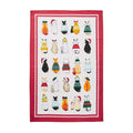 Ulster Weavers Christmas Cats in Waiting Cotton Tea Towel in Red