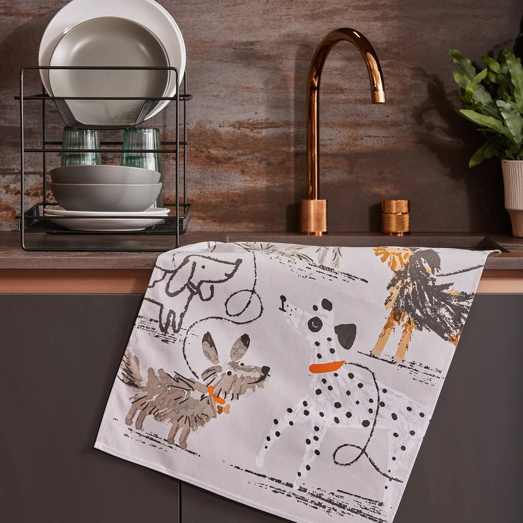 Ulster Weavers Dog Days Cotton Tea Towel in Grey