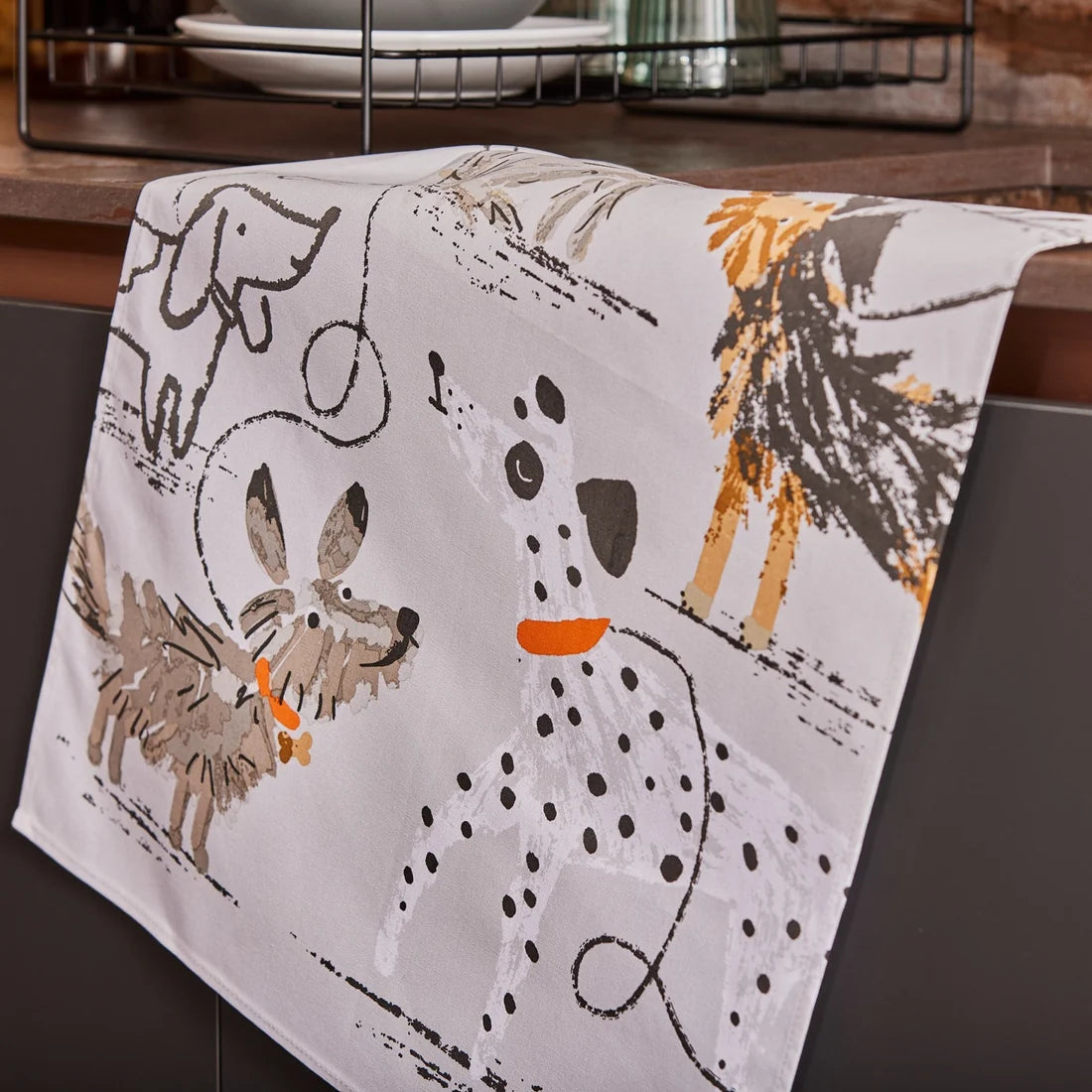 Ulster Weavers Dog Days Cotton Tea Towel in Grey