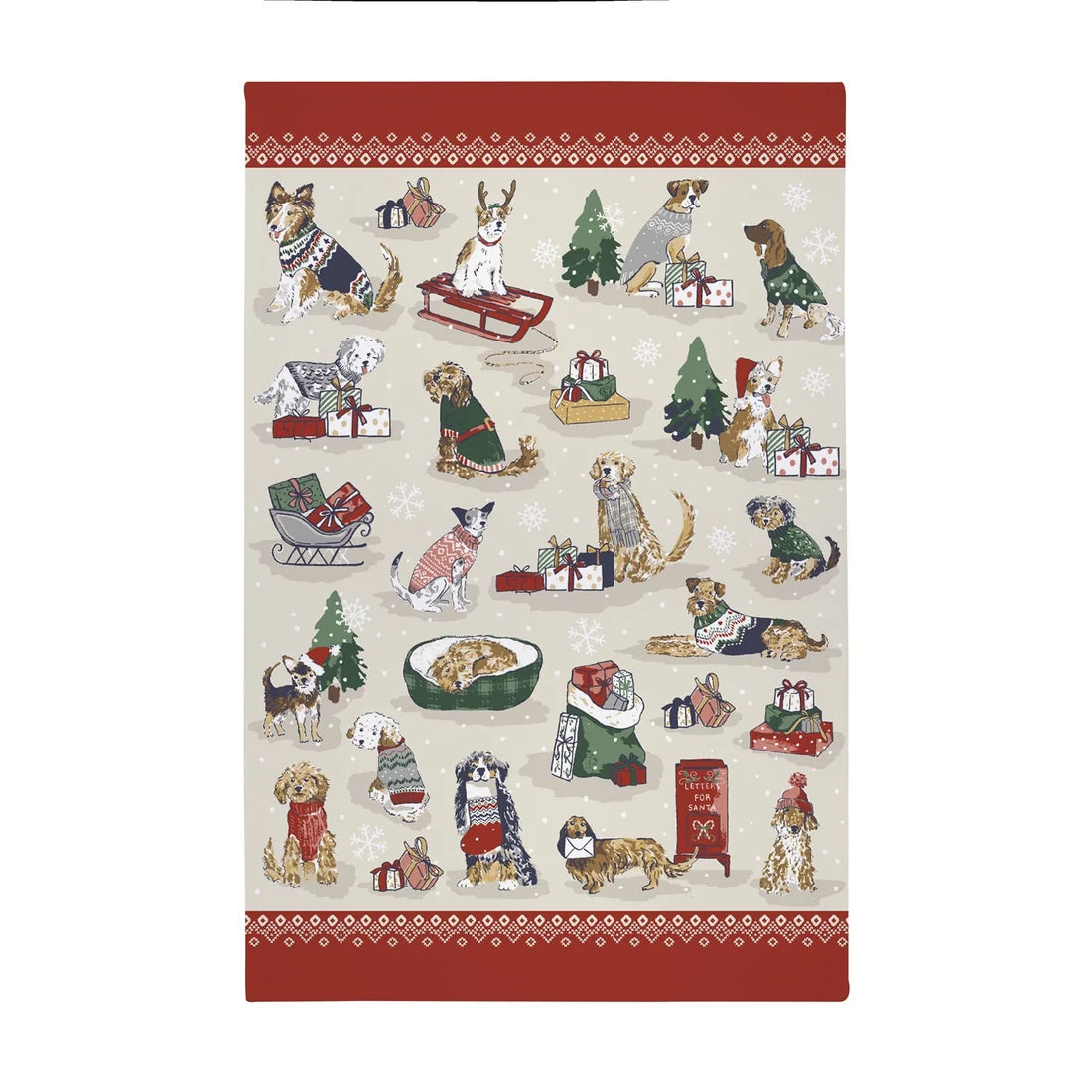 Ulster Weavers Merry Mutts Cotton Tea Towel in Red
