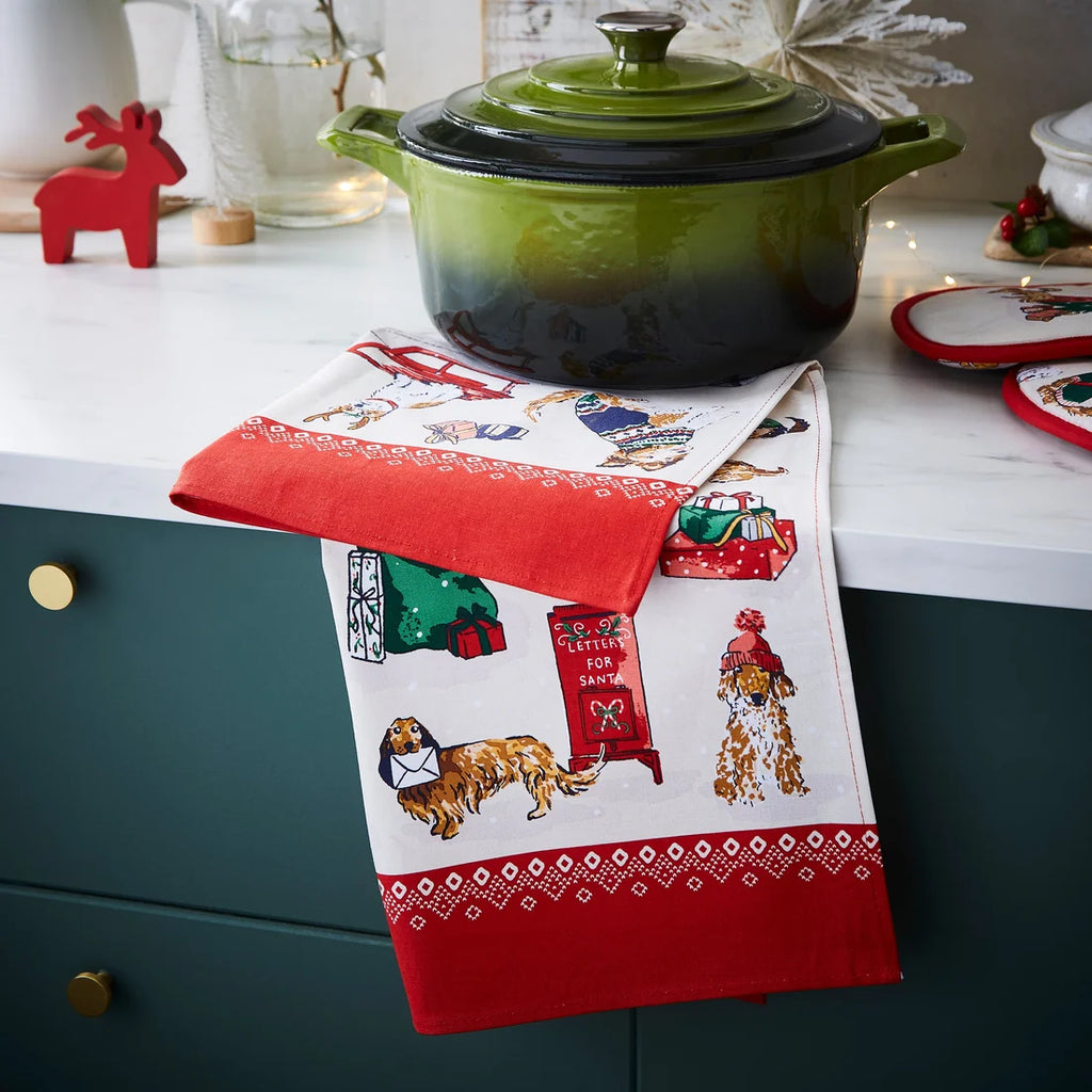 Ulster Weavers Merry Mutts Cotton Tea Towel in Red