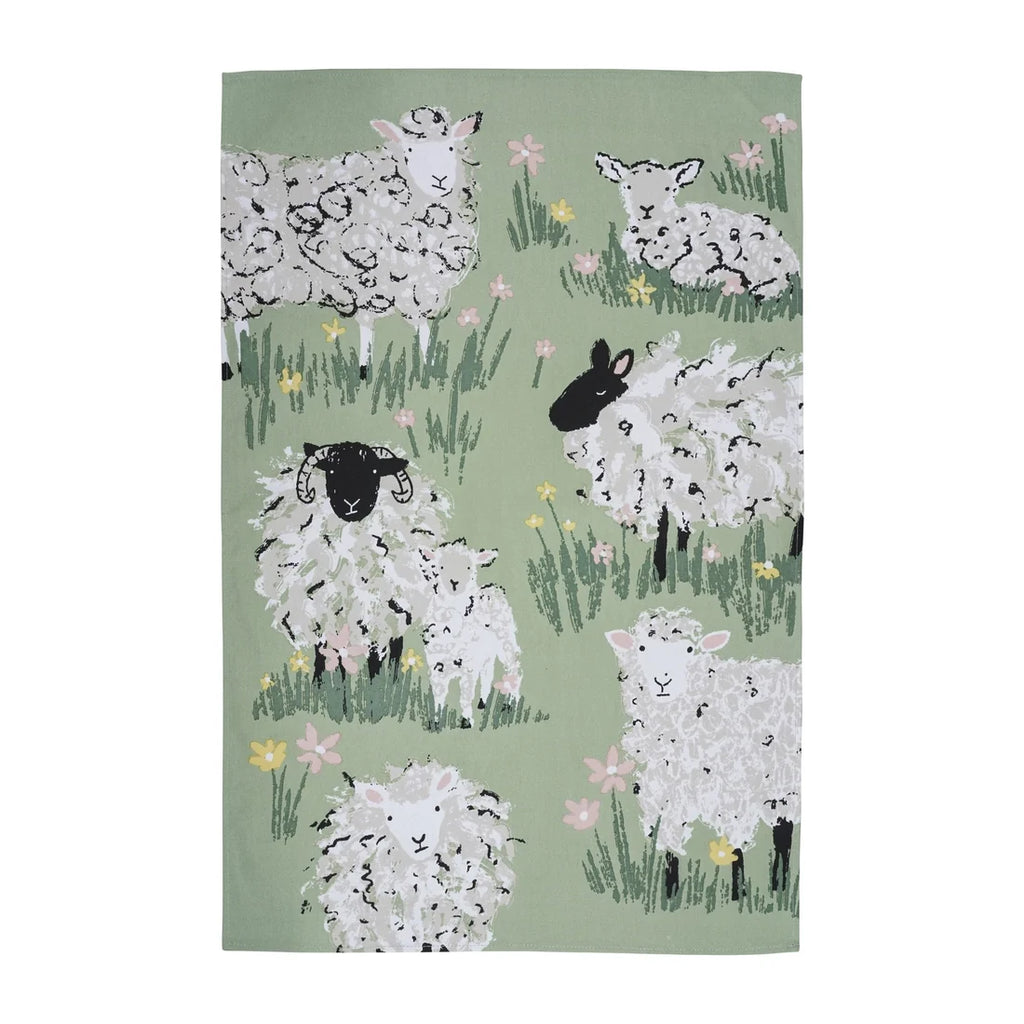 Ulster Weavers Woolly Sheep Cotton Tea Towel in Green