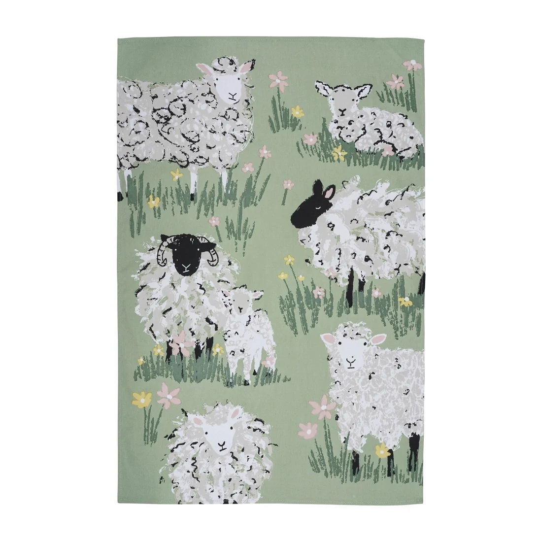 Ulster Weavers Woolly Sheep Cotton Tea Towel in Green