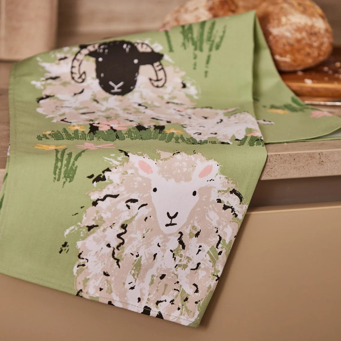Ulster Weavers Woolly Sheep Cotton Tea Towel in Green
