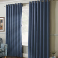 100% Blackout Eyelet Curtains in Blue