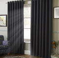 100% Blackout Eyelet Curtains in Charcoal