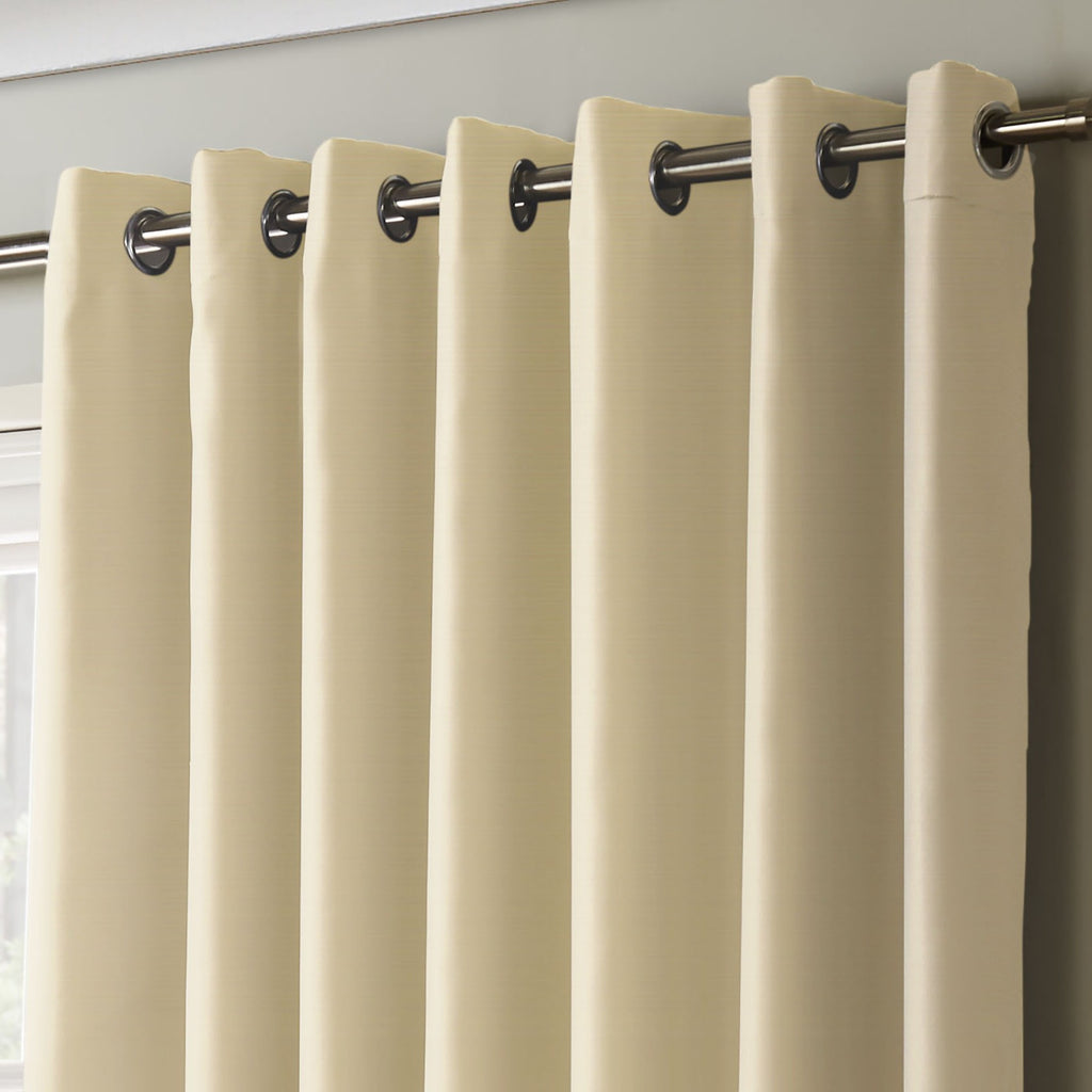 100% Blackout Eyelet Curtains in Cream