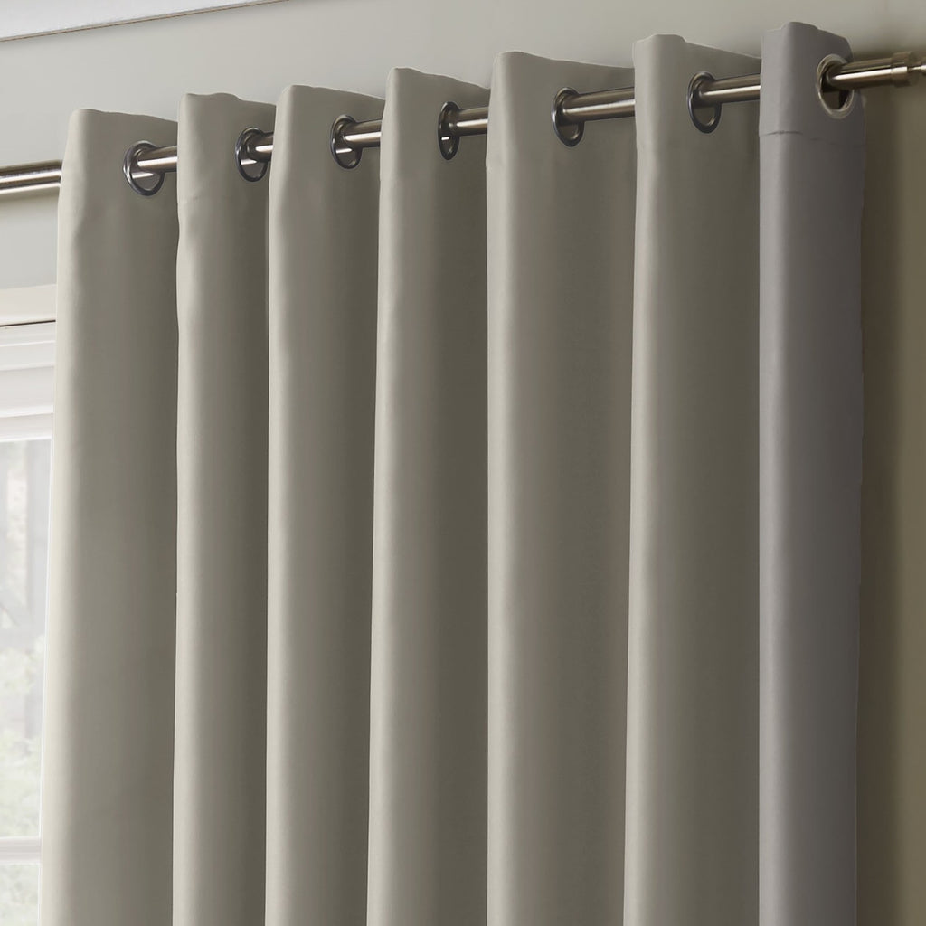 100% Blackout Eyelet Curtains in Grey