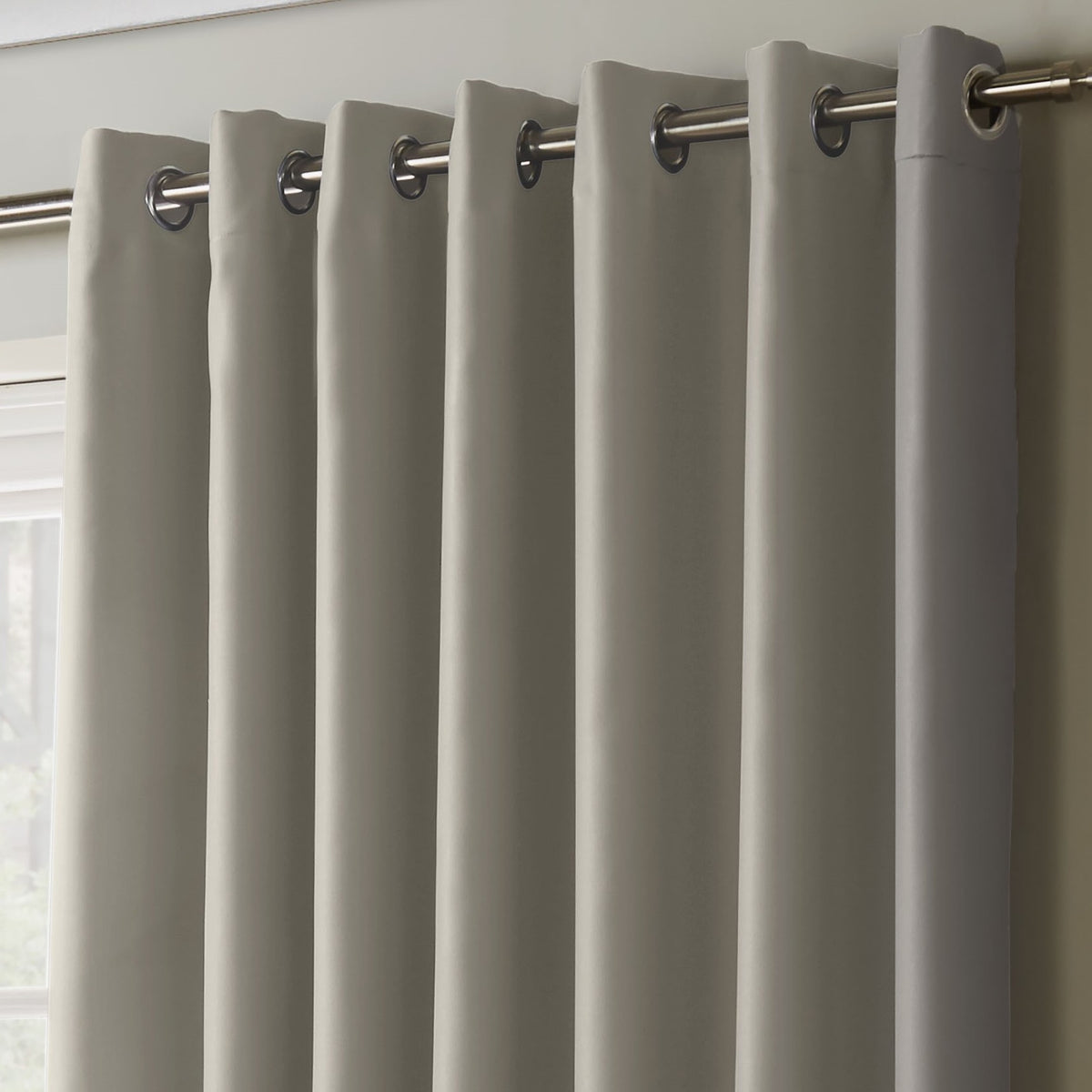 100% Blackout Eyelet Curtains in Grey