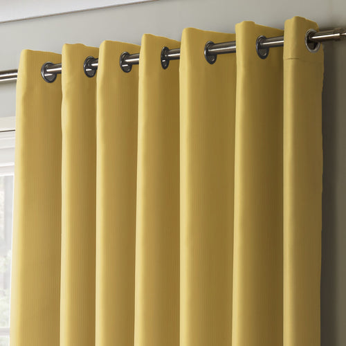 100% Blackout Eyelet Curtains in Ochre