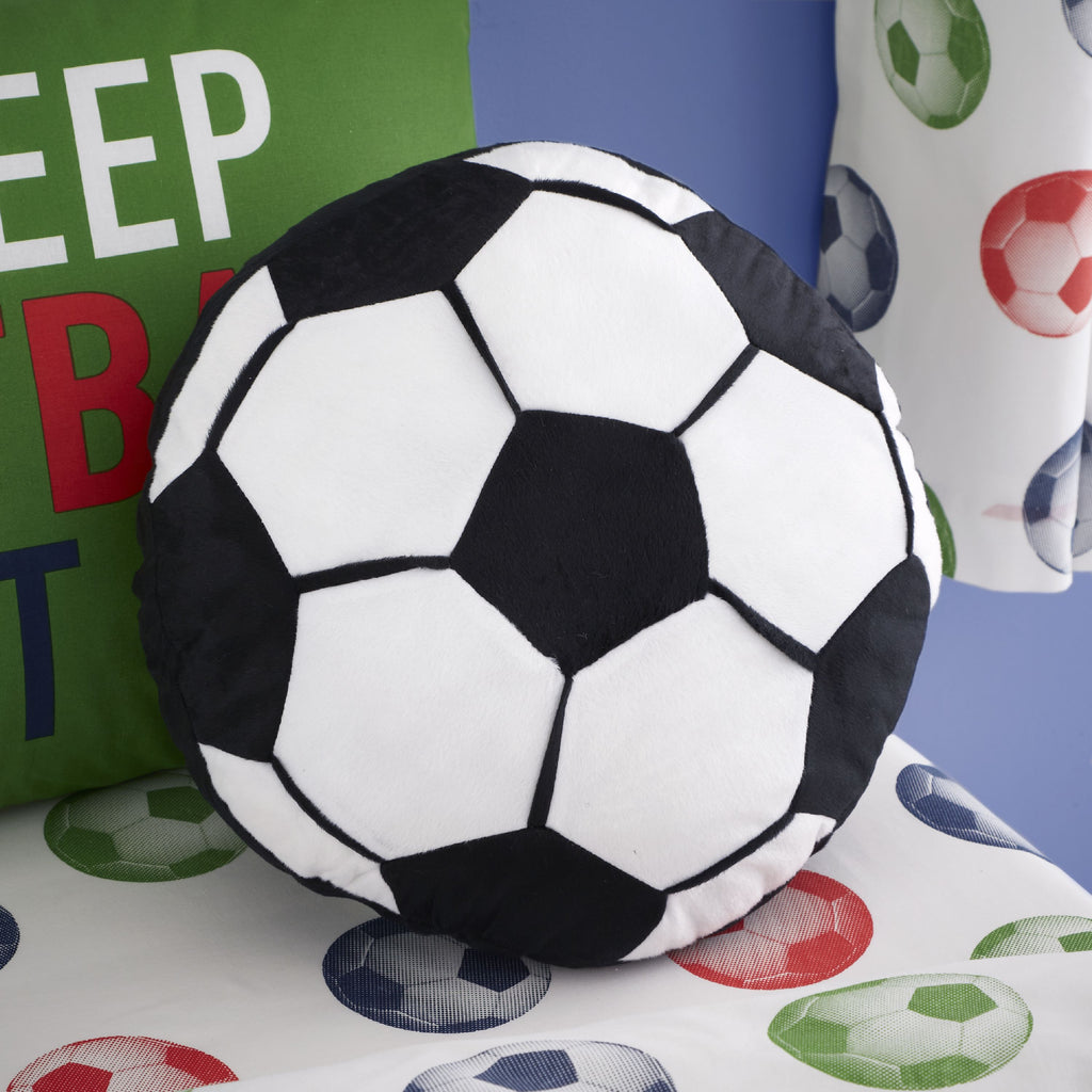 Catherine Lansfield Kids Living It's A Goal Cushion in Black / White 40 x 40cm