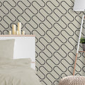 Catherine Lansfield Linear Curve Geometric Wallpaper in Cream