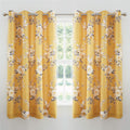 Catherine Lansfield Canterbury Floral Eyelet Curtains in Ochre 66 x 72 Inch