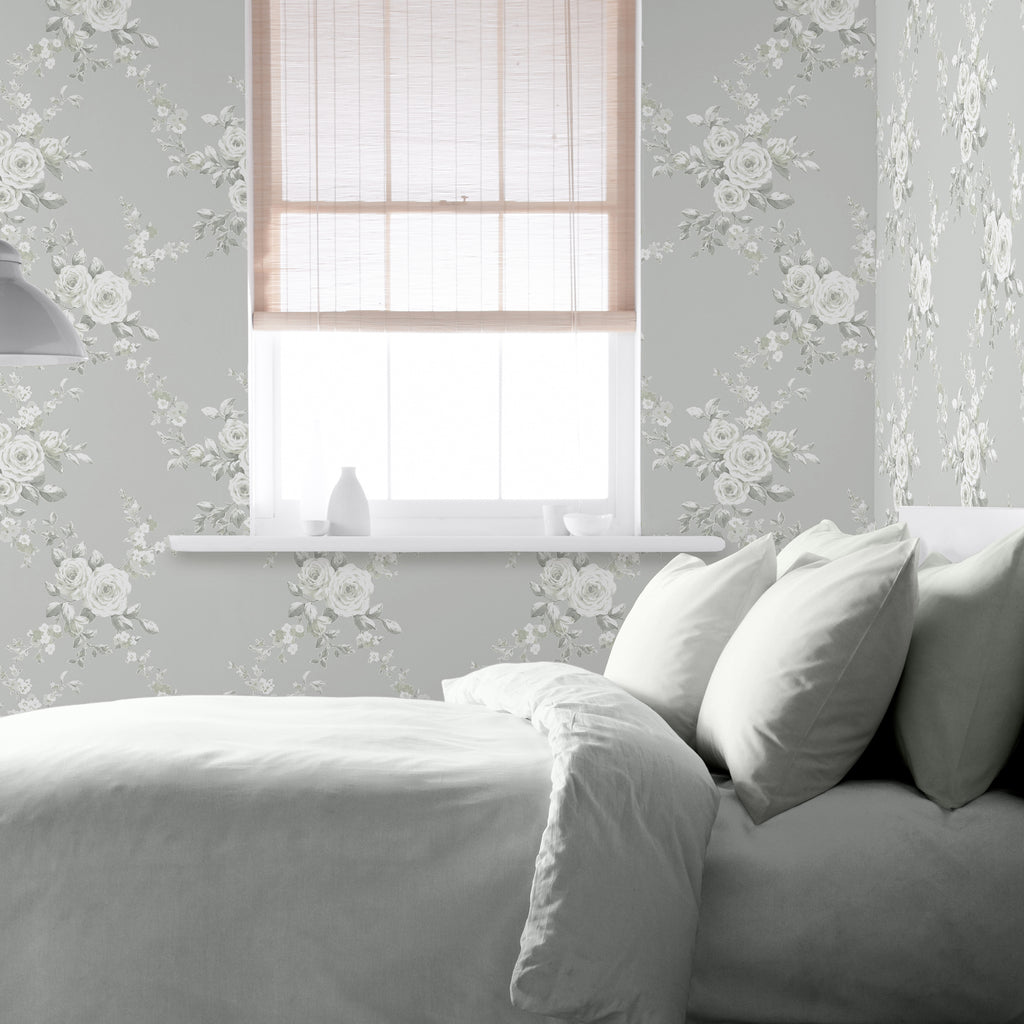 Catherine Lansfield Canterbury Floral Wallpaper in Sage