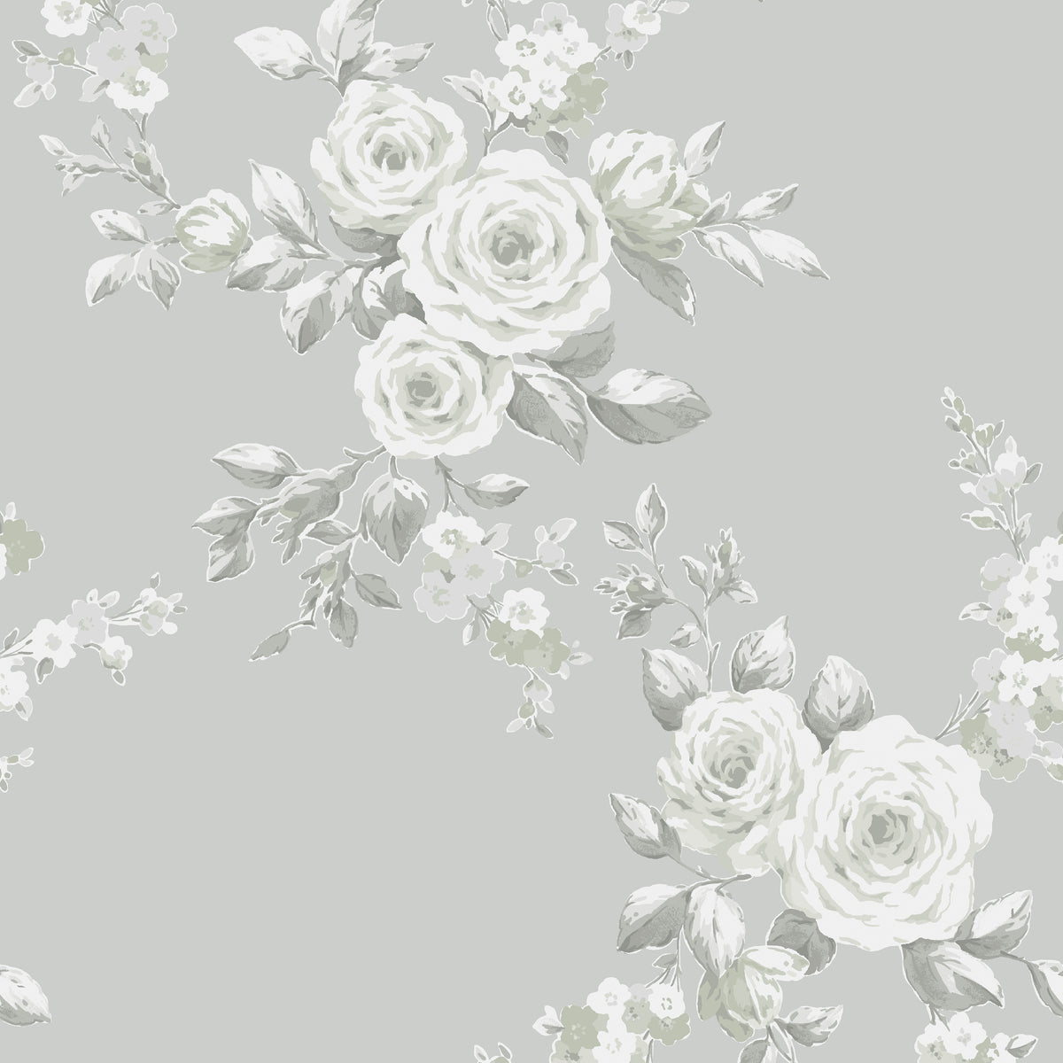 Catherine Lansfield Canterbury Floral Wallpaper in Sage