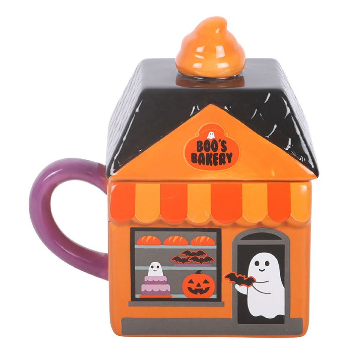 Boo's Bakery Ghost Lidded Mug