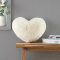 Catherine Lansfield Cuddly Heart Shaped Cushion Cream