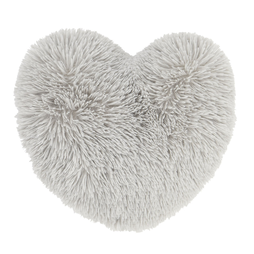 Catherine Lansfield Cuddly Heart Shaped Cushion Silver