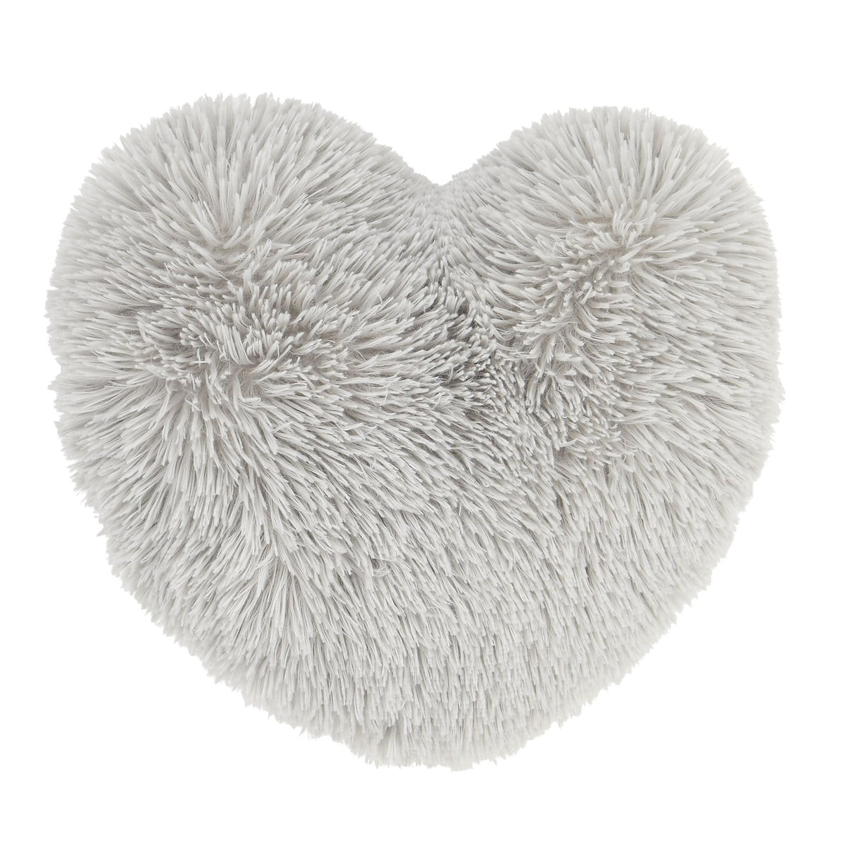 Catherine Lansfield Cuddly Heart Shaped Cushion Silver