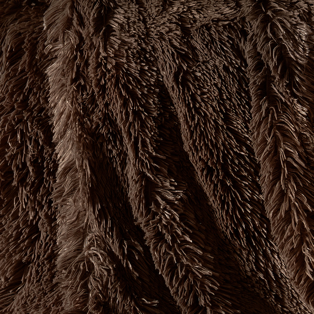 Catherine Lansfield Cuddly Deep Pile Faux Fur Blanket Throw Chocolate 150x200cm