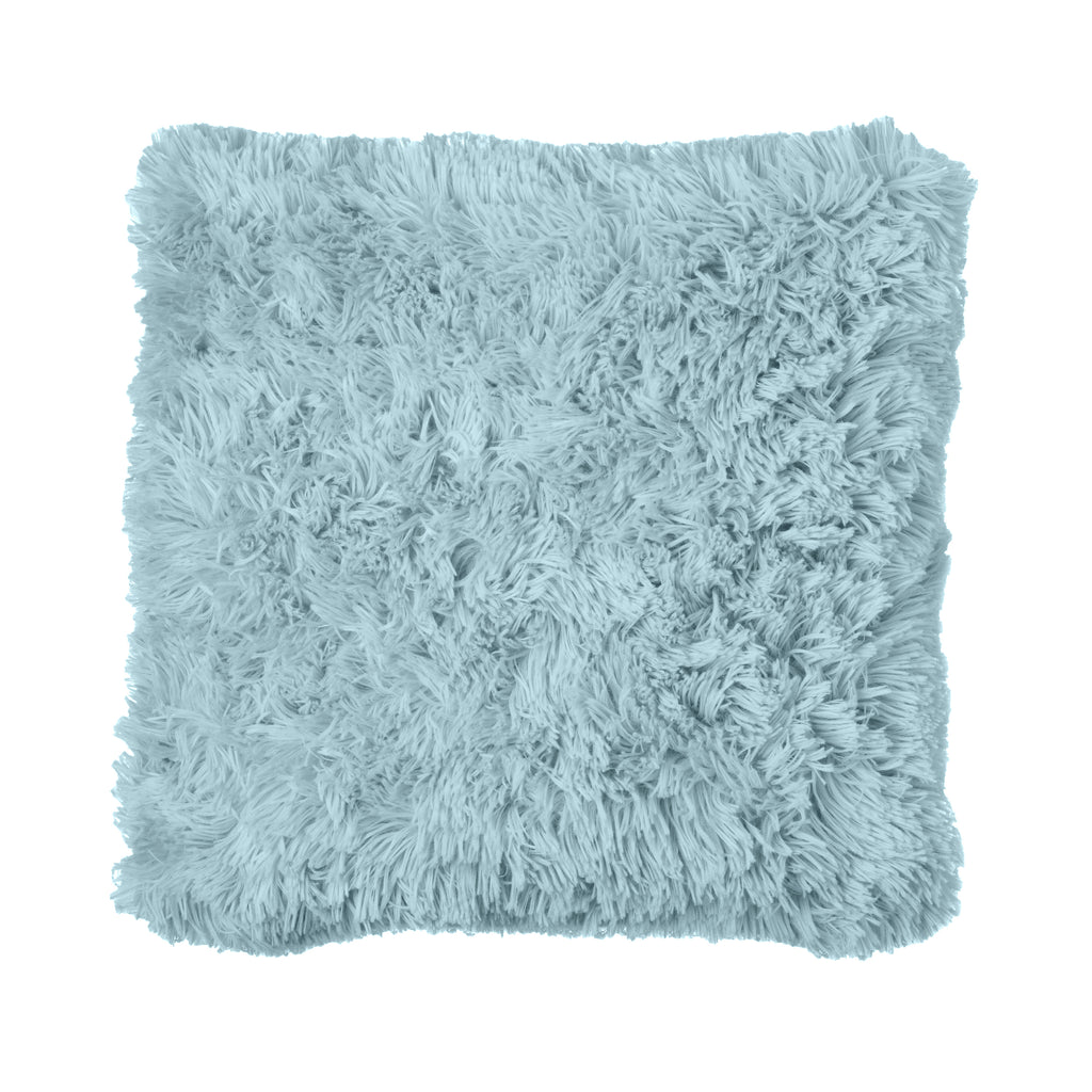 Catherine Lansfield Cuddly Deep Pile Faux Fur Cushion Duck Egg 45x45cm