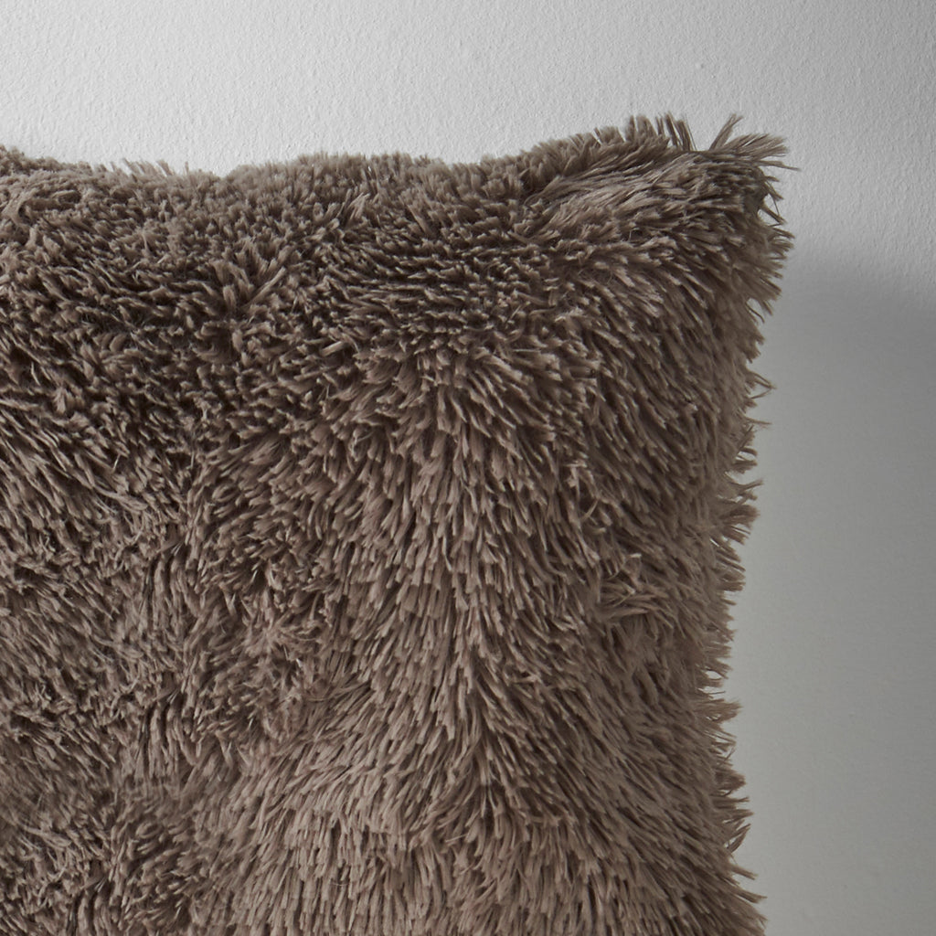 Catherine Lansfield Cuddly Deep Pile Faux Fur Cushion Natural 45x45cm