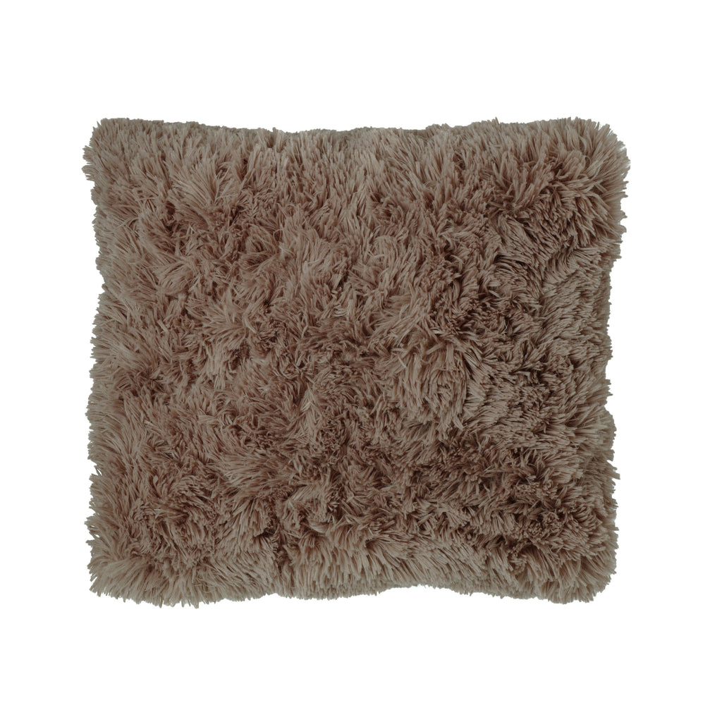 Catherine Lansfield Cuddly Deep Pile Faux Fur Cushion Natural 45x45cm