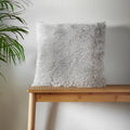 Catherine Lansfield Cuddly Deep Pile Faux Fur Cushion Silver 45x45cm