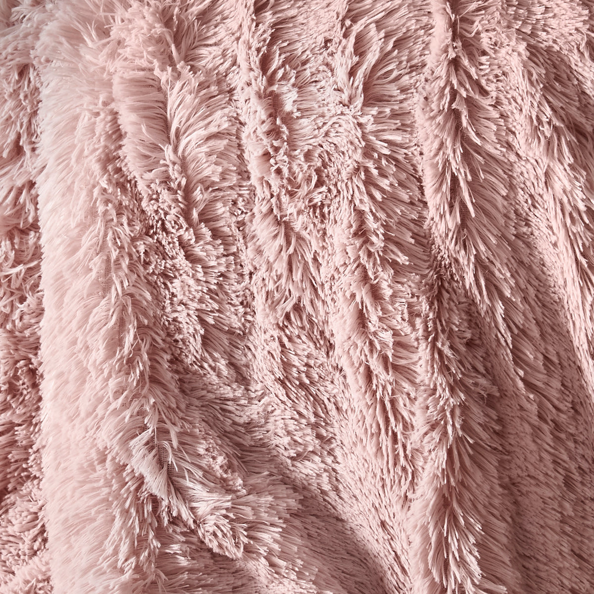 Catherine Lansfield Extra Large Cuddly Deep Pile Faux Fur Family Blanket Throw Blush Pink