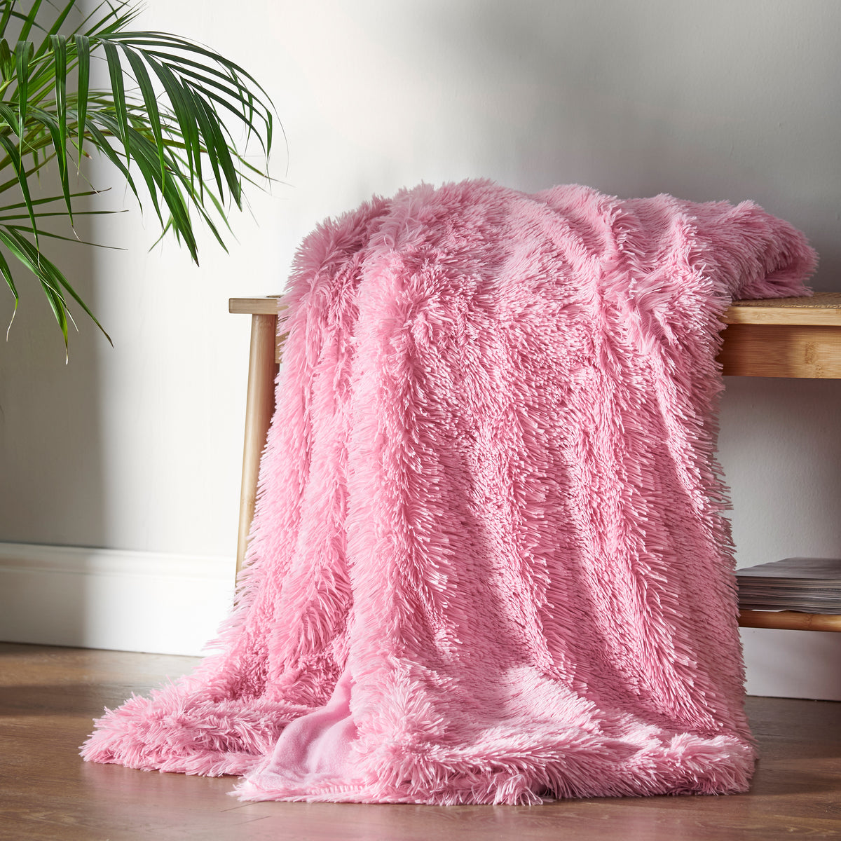 Catherine Lansfield Cuddly Deep Pile Faux Fur Blanket Throw Candy 150x200cm