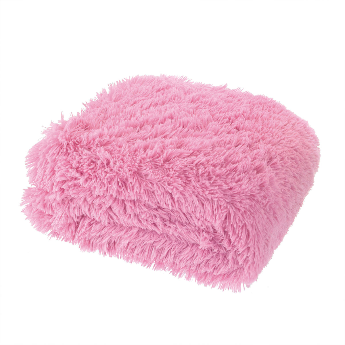 Catherine Lansfield Cuddly Deep Pile Faux Fur Blanket Throw Candy 150x200cm