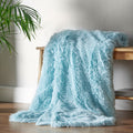 Catherine Lansfield Cuddly Deep Pile Faux Fur Blanket Throw Duck Egg 150x200cm