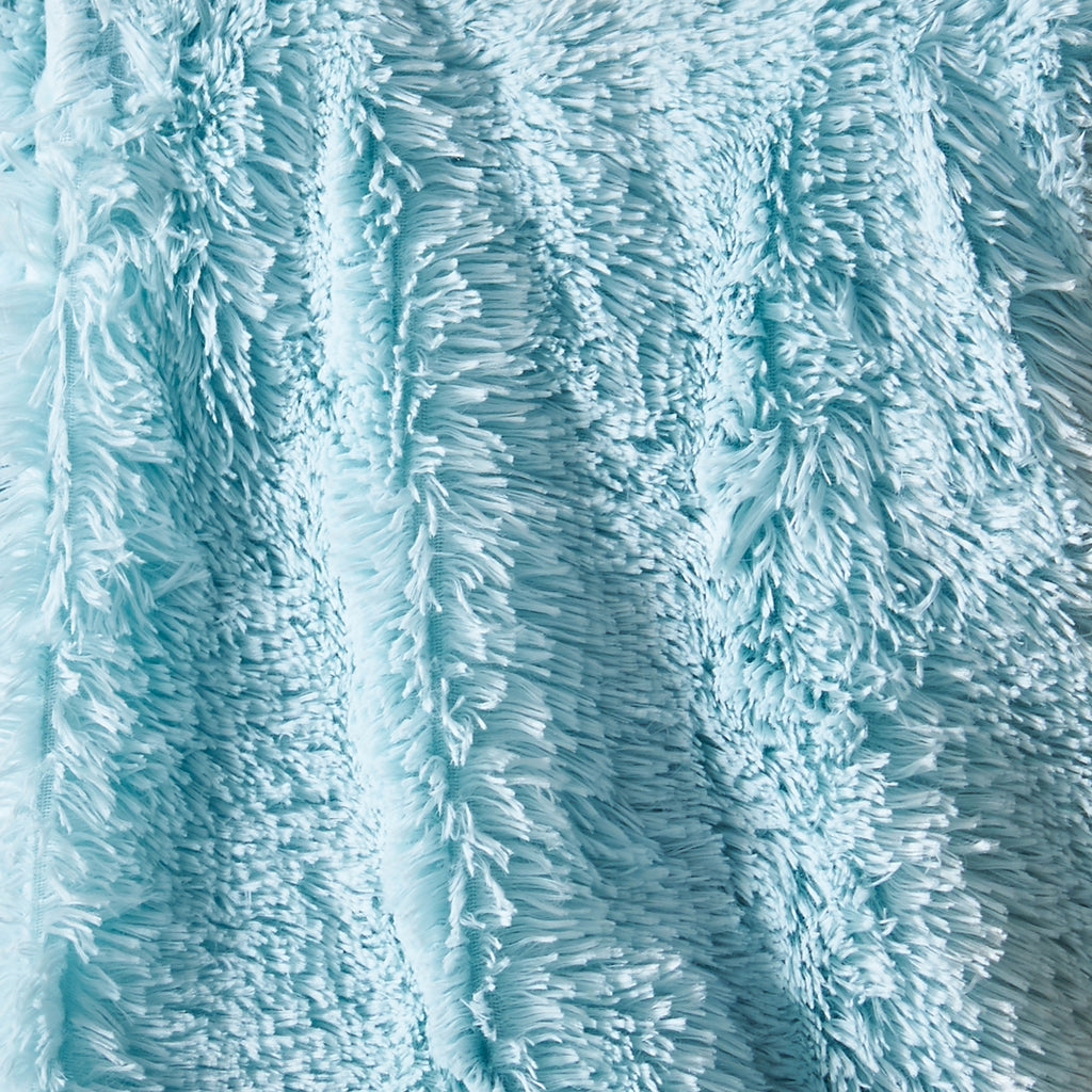Catherine Lansfield Cuddly Deep Pile Faux Fur Blanket Throw Duck Egg 150x200cm