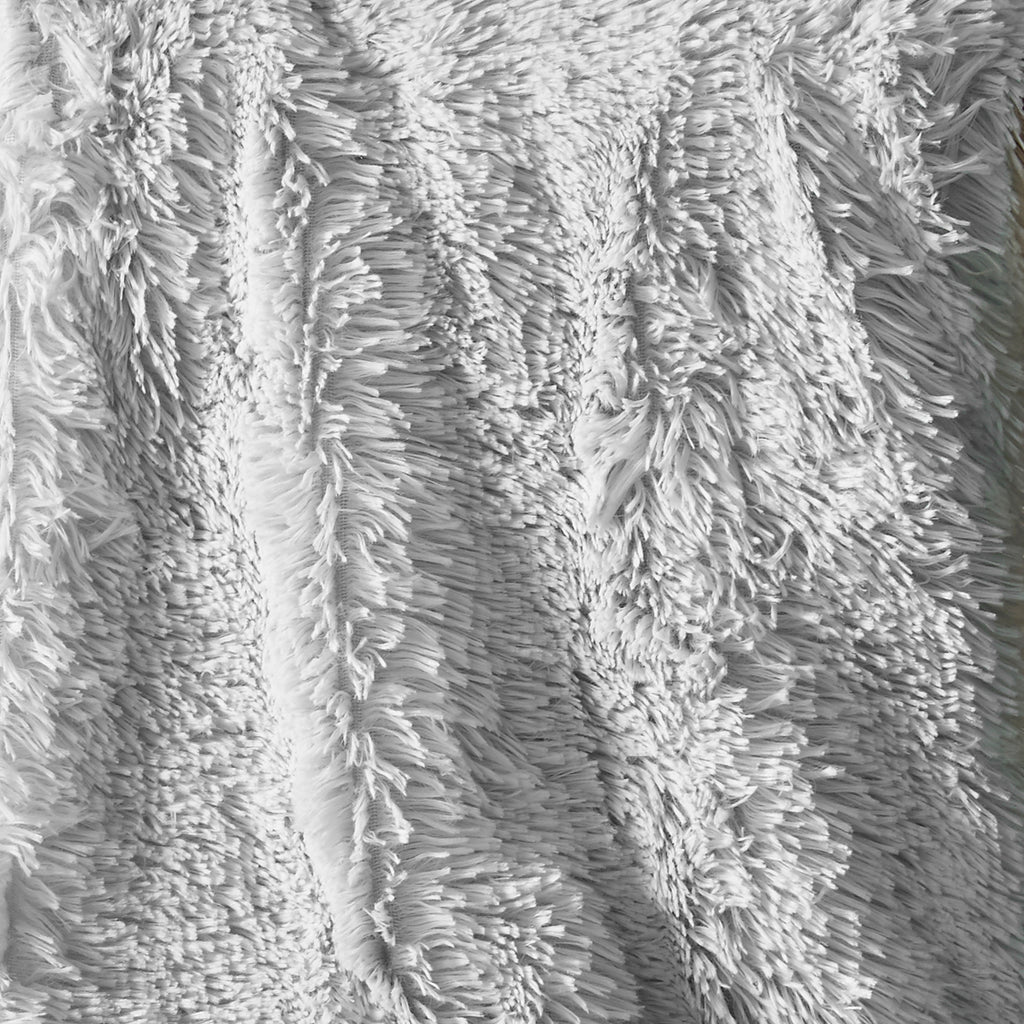 Catherine Lansfield Cuddly Deep Pile Faux Fur Blanket Throw Silver 150x200cm