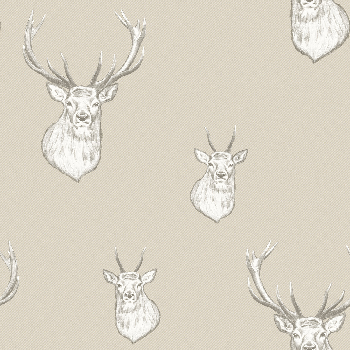 Catherine Lansfield Stag Wallpaper in Cream