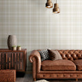 Catherine Lansfield Kelso Check Wallpaper in Cream