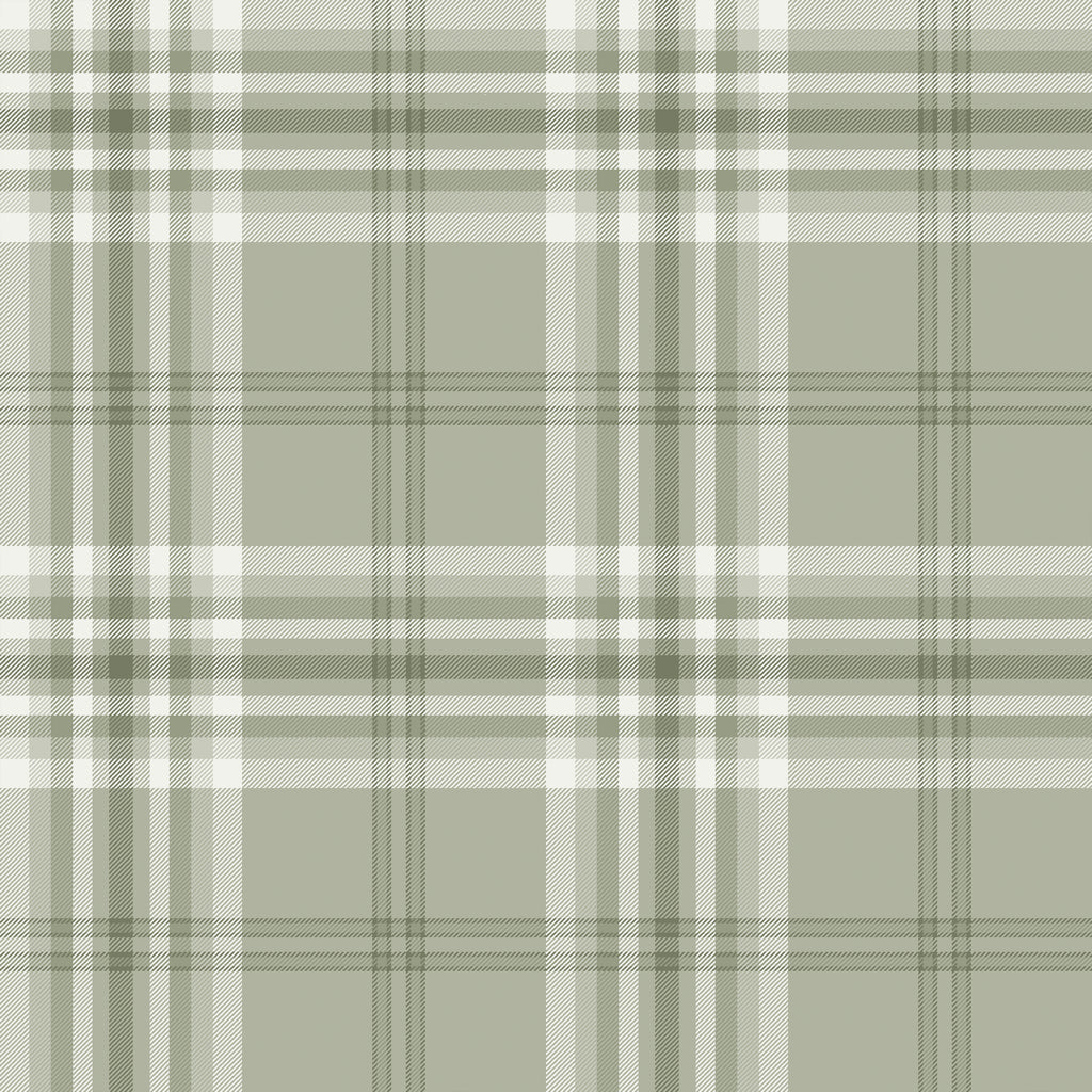 Catherine Lansfield Kelso Check Wallpaper in Sage Green
