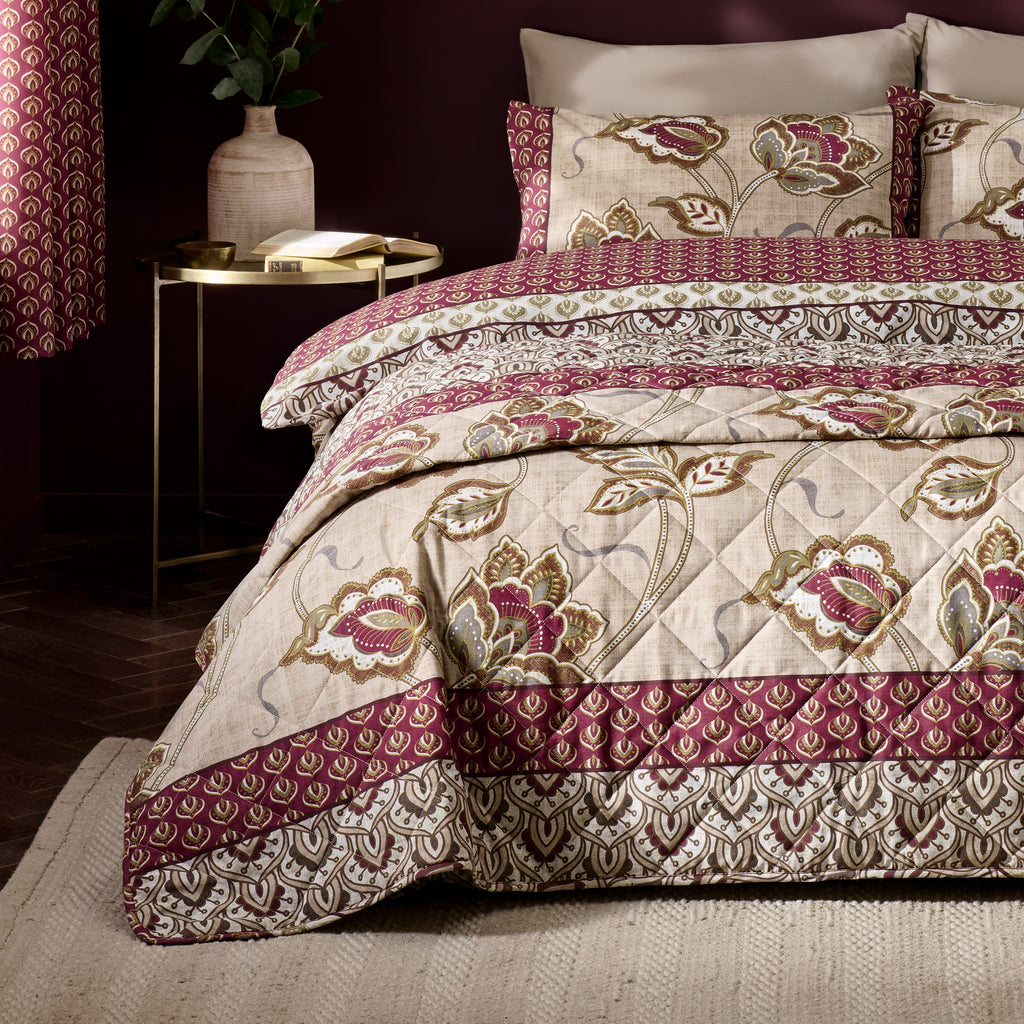 Catherine Lansfield Kashmir Paisley Bedspread Natural 200x200cm