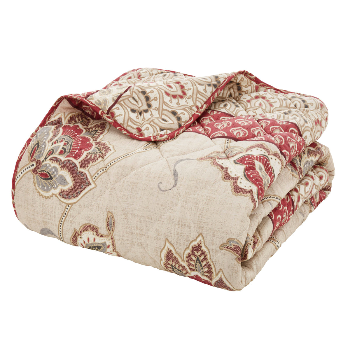 Catherine Lansfield Kashmir Paisley Bedspread Natural 200x200cm