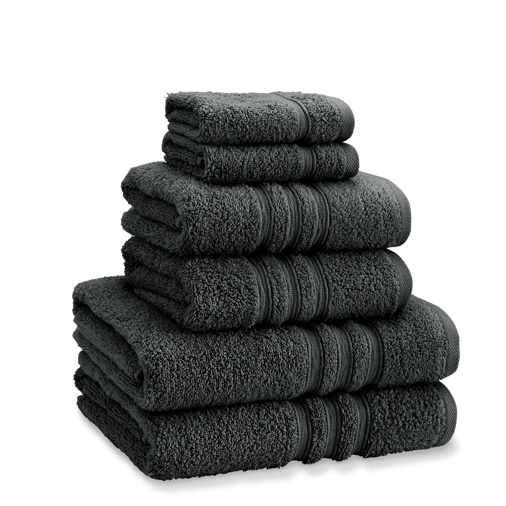 Catherine Lansfield Zero Twist 6 Piece Towel Bale Set Charcoal