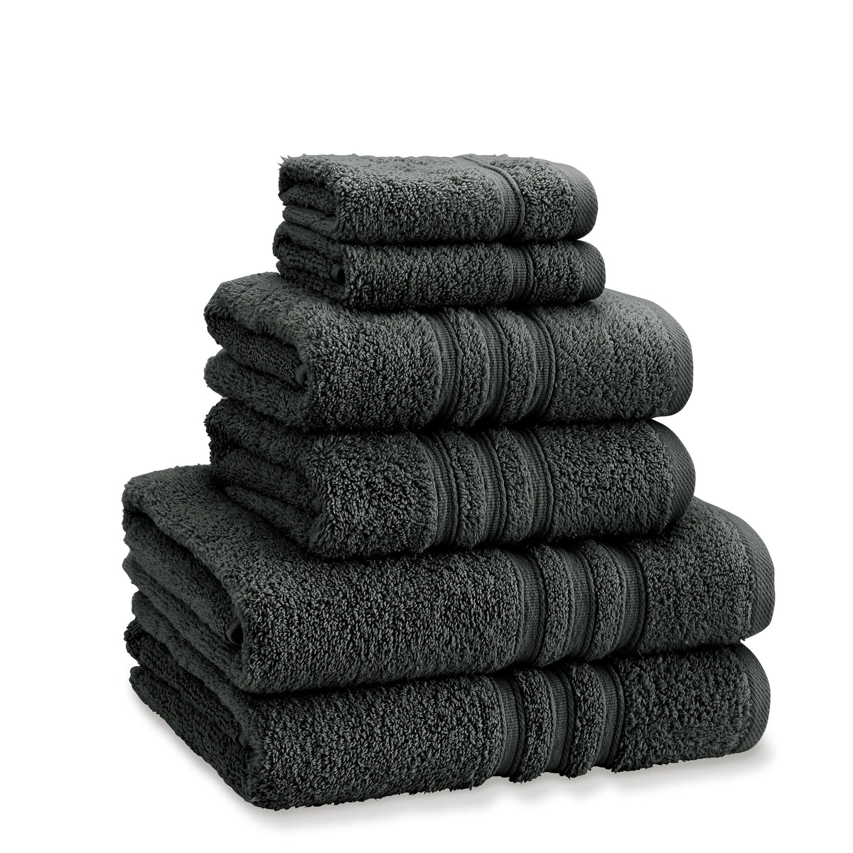 Catherine Lansfield Zero Twist 6 Piece Towel Bale Set Charcoal