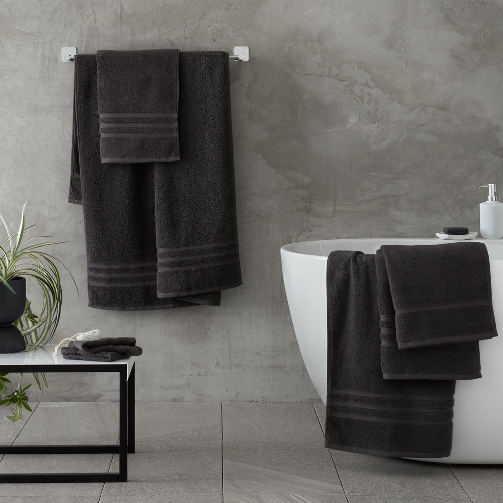 Catherine Lansfield Zero Twist 6 Piece Towel Bale Set Charcoal
