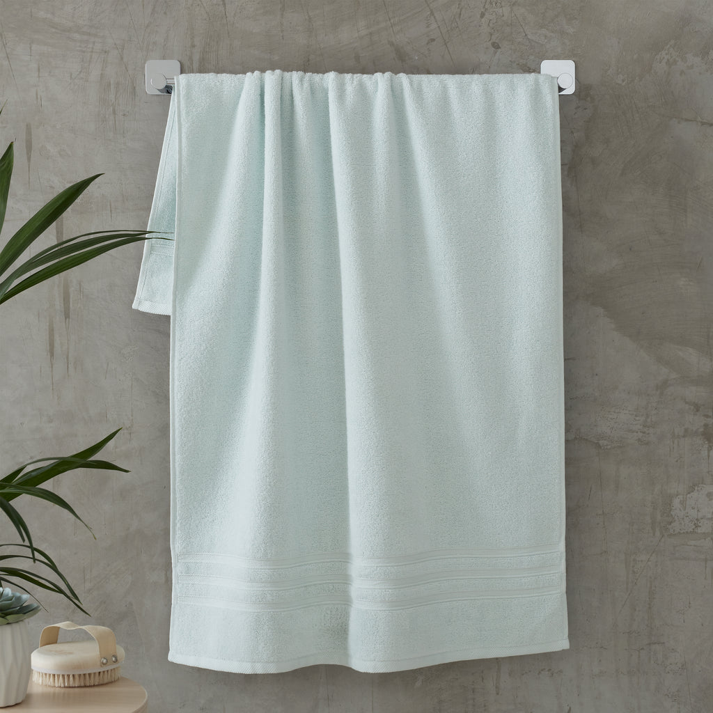 Catherine Lansfield Bathroom Zero Twist 500 GSM Soft & Absorbent Cotton Bath Sheet Pair in Duck Egg