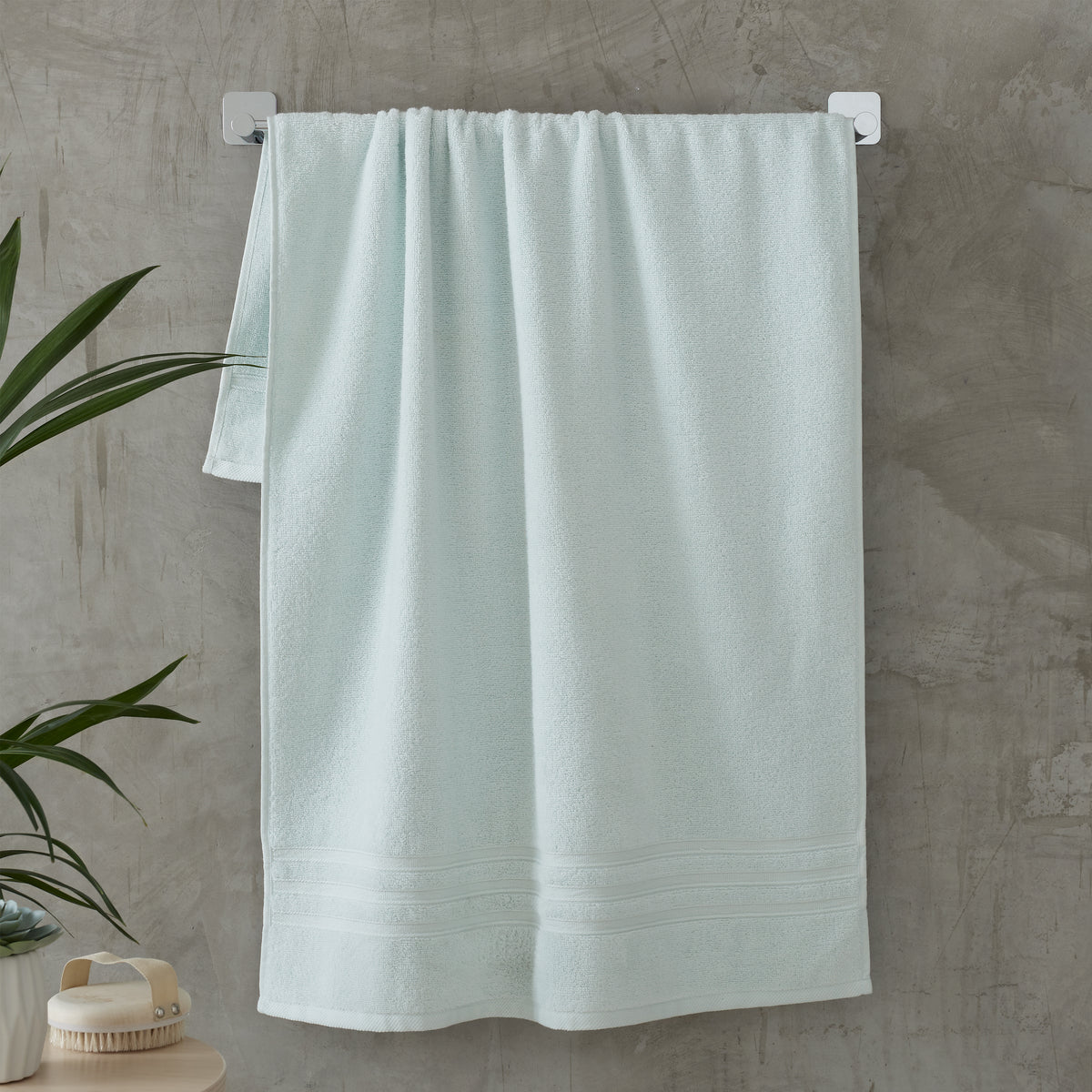 Catherine Lansfield Bathroom Zero Twist 500 GSM Soft & Absorbent Cotton Bath Sheet Pair in Duck Egg