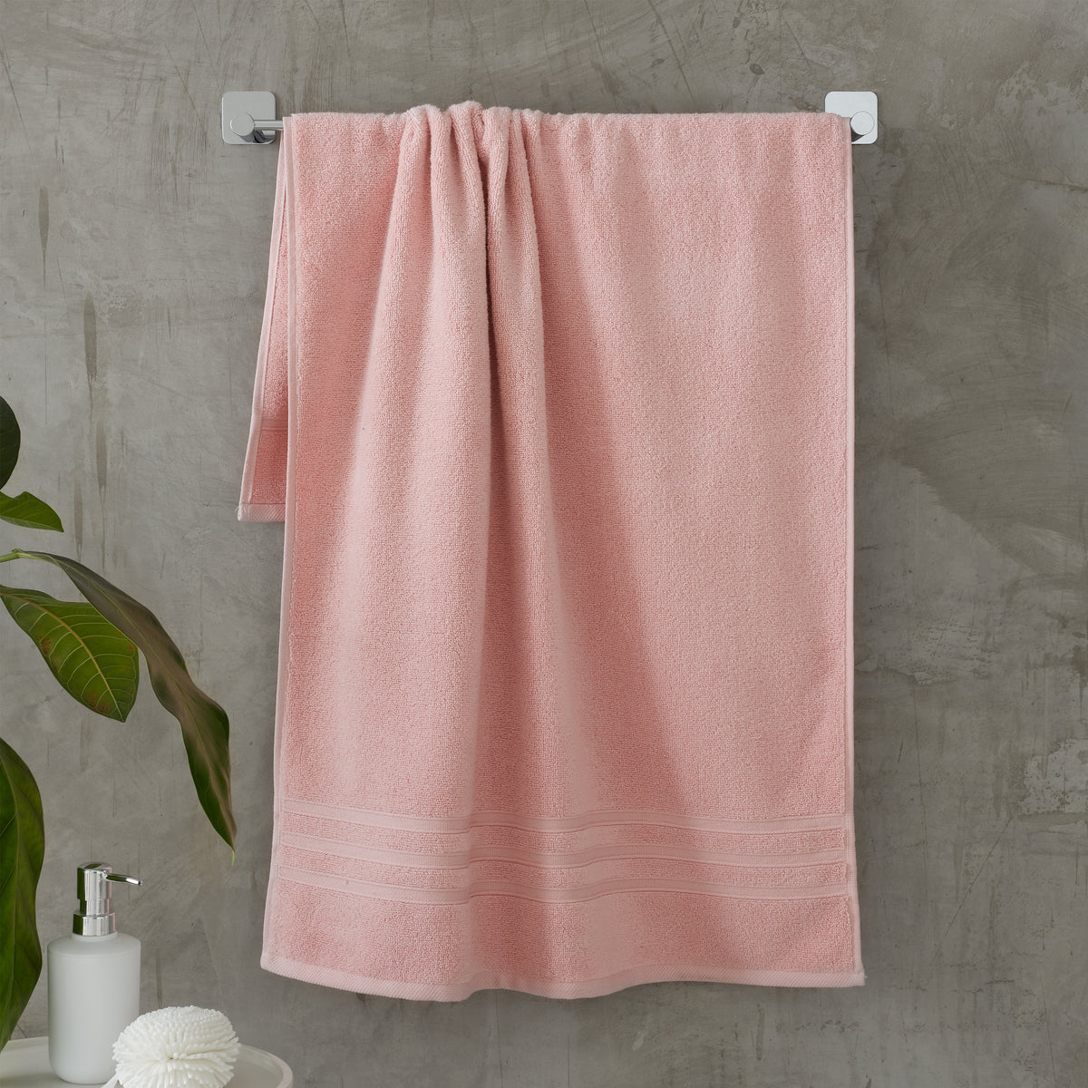 Catherine Lansfield Bathroom Zero Twist 500 GSM Soft & Absorbent Cotton Bath Sheet Pair in Pink