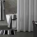 Catherine Lansfield Bathroom Textured Stripe Shower Curtain in Silver Grey 180 x 180cm