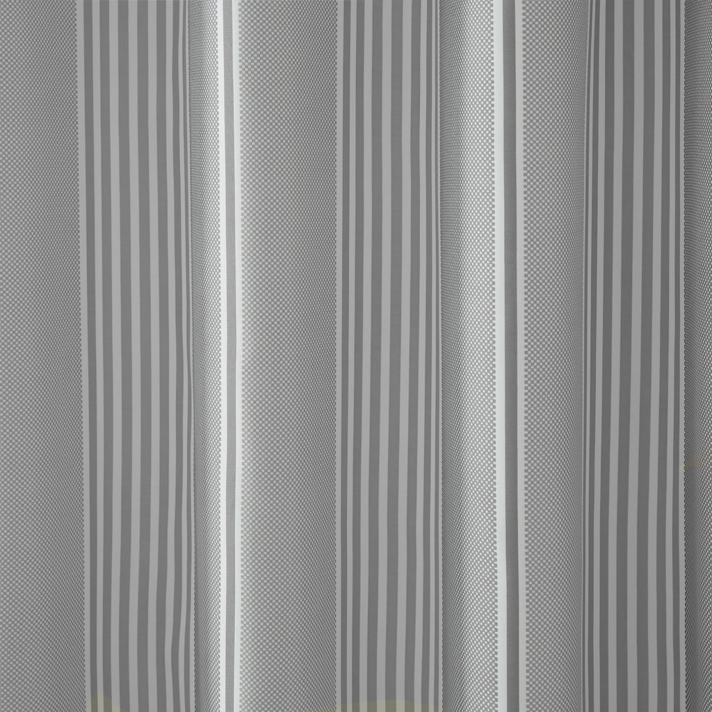 Catherine Lansfield Bathroom Textured Stripe Shower Curtain in Silver Grey 180 x 180cm