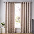 Catherine Lansfield Damask Jacquard Champagne Gold Grey Eyelet Curtains