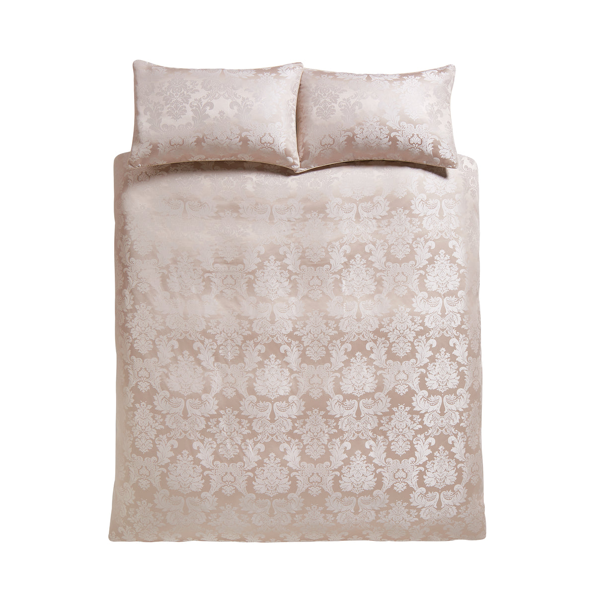 Catherine Lansfield Damask Jacquard Duvet Cover Set Champagne Gold
